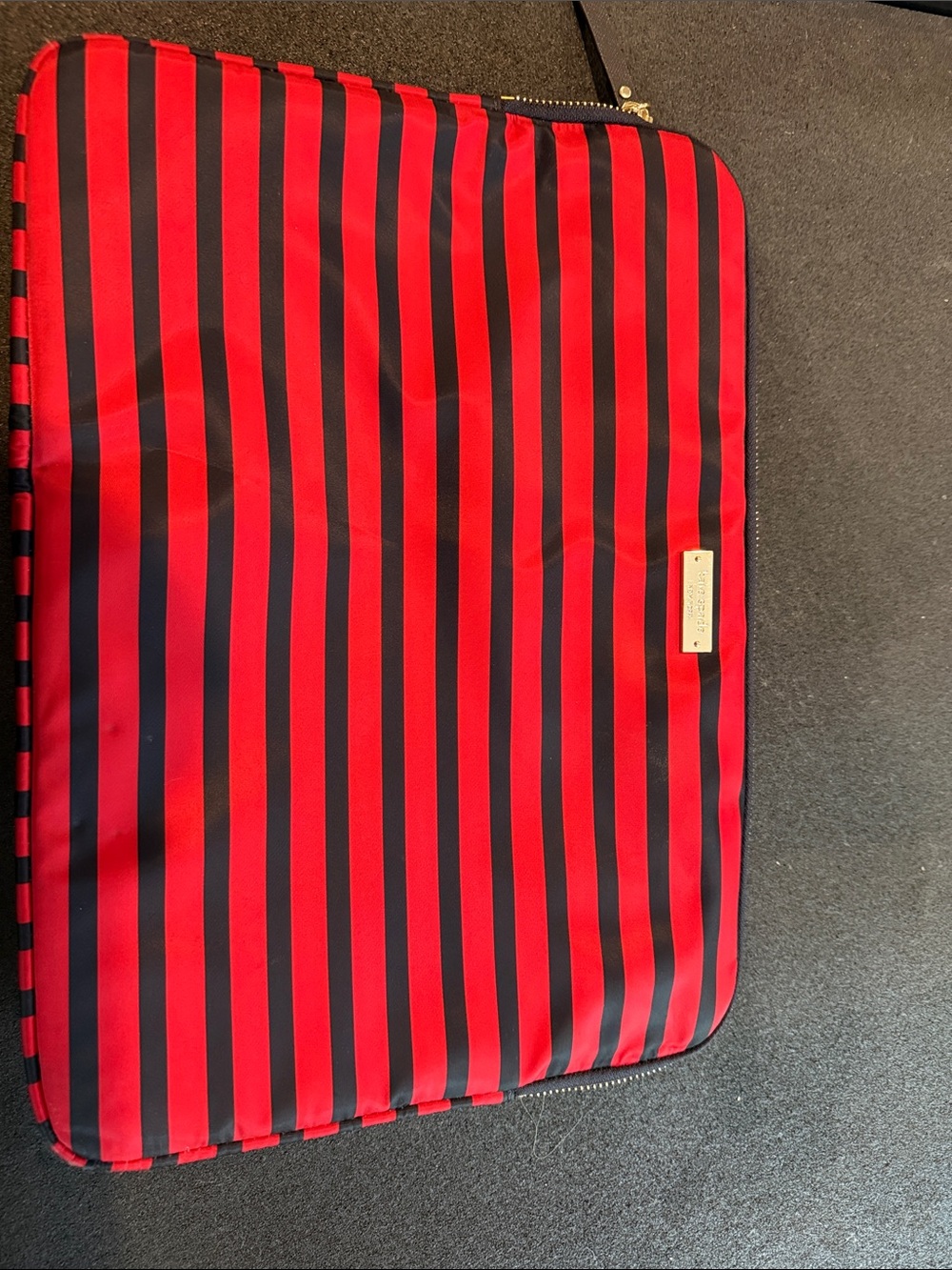 Kate Spade Striped Red and Navy Laptop Sleeve